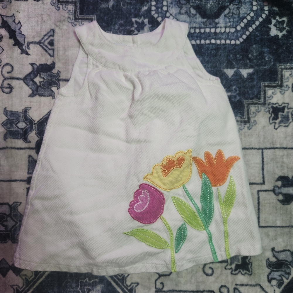 Greendog White and Orange Sleeveless Sundress Casual